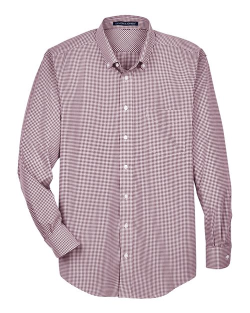DEVON & JONES MEN'S CROWN COLLECTION? GINGHAM CHECK WOVEN DRESS SHIRT (D640)