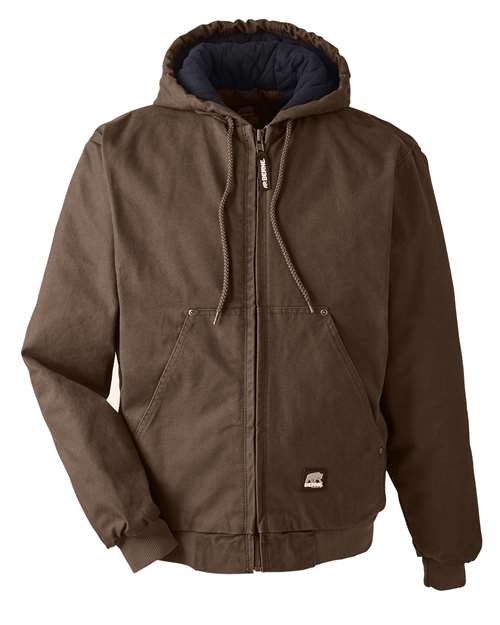 BERNE APPAREL MEN'S HEARTLAND WASHED COTTON DUCK HOODED JACKET (HJ375)