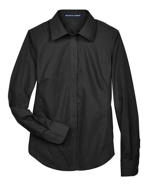 DEVON & JONES WOMEN'S CROWN COLLECTION? BROADCLOTH WOVEN DRESS SHIRT (D620W)