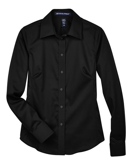 DEVON & JONES WOMEN'S CROWN COLLECTION? SOLID STRETCH TWILL WOVEN DRESS SHIRT (DG530W)