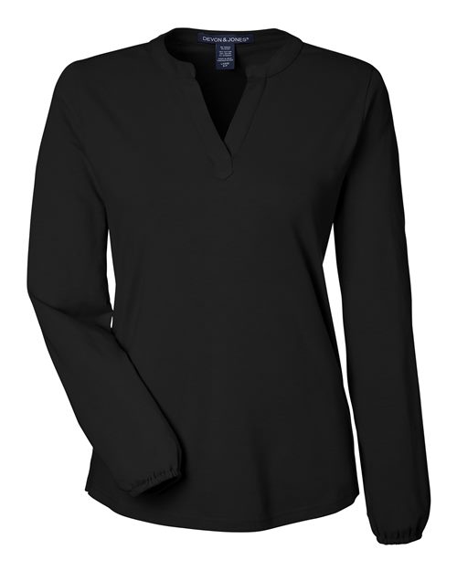 DEVON & JONES WOMEN'S RALEIGH HALF-PLACKET KNIT TOP (DP122W)