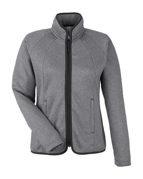 CORE365 WOMEN'S VENTURE HEATHERED STRIPE FULL-ZIP JACKET (CE72W)
