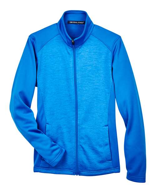 DEVON & JONES WOMEN'S NEWBURY COLORBLOCK M?LANGE FLEECE FULL-ZIP JACKET (DG796W)