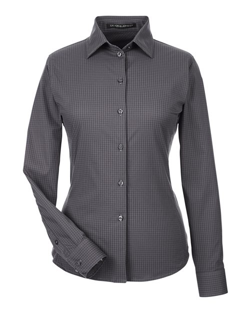 DEVON & JONES WOMEN'S CROWNLUX PERFORMANCE??TONAL MINI CHECK WOVEN DRESS SHIRT (DG535W)