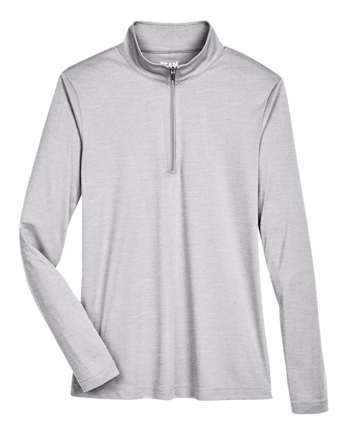 TEAM 365 WOMEN'S ZONE SONIC HEATHER PERFORMANCE QUARTER-ZIP PULLOVER (TT31HW)