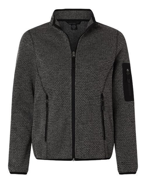 NORTH END WOMEN'S JASPER JACQUARD FULL-ZIP FLEECE JACKET (NE730W)