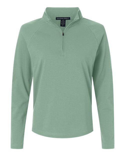 DEVON & JONES WOMEN'S SEATON PEBBLE TEXTURED QUARTER-ZIP PULLOVER (DG402W)