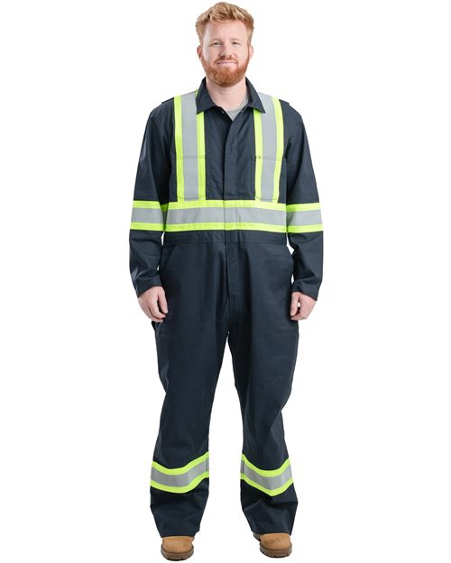 BERNE APPAREL SAFETY STRIPED GASKET UNLINED COVERALL (HVC252)