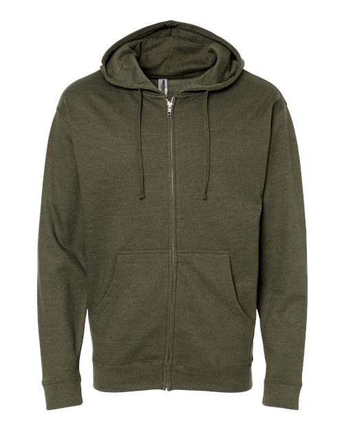 INDEPENDENT TRADING CO. UNISEX MIDWEIGHT FULL-ZIP HOODED SWEATSHIRT (SS4500Z)