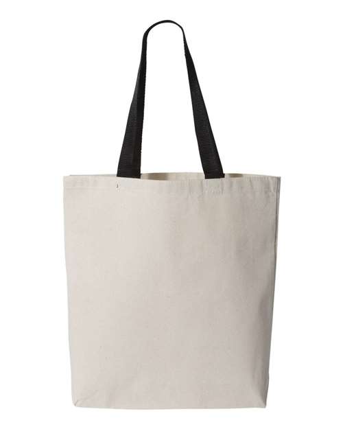 Q-TEES 11L CANVAS TOTE WITH CONTRAST-COLOR HANDLES (Q4400)