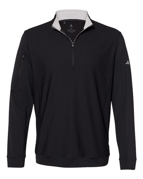 ADIDAS MEN'S TEXTURED QUARTER-ZIP PULLOVER (A295)