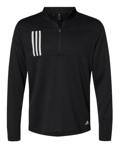 ADIDAS MEN'S 3-STRIPES DOUBLE-KNIT QUARTER-ZIP PULLOVER (A482)