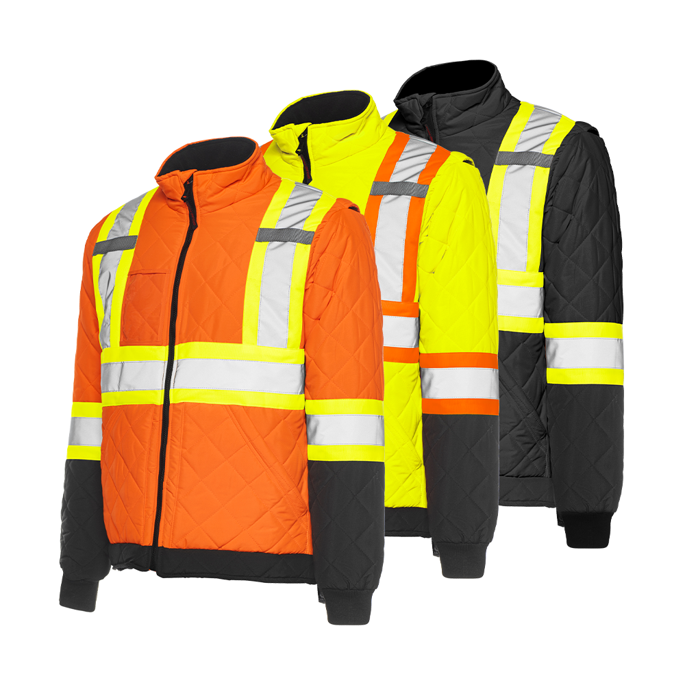 HI-VIS QUILTED FREEZER JACKET, 4" REFL. TAPE (TJ1)