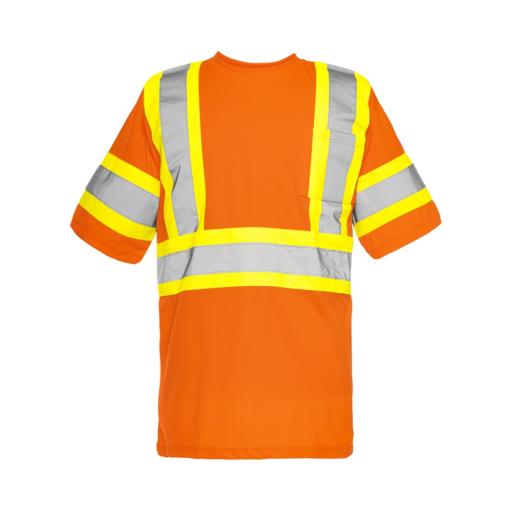 SHORT SLEEVE POLYESTER TRAFFIC T-SHIRT, 4" REFL. TAPE W/ ARM BAND (TT15)