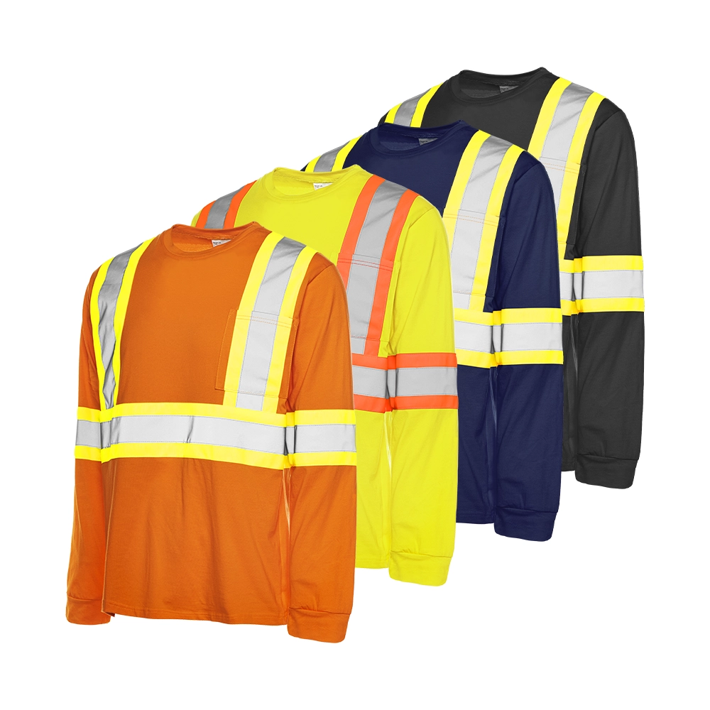 LONG SLEEVE COTTON TRAFFIC T-SHIRT, 4" REFL. TAPE (TT4)