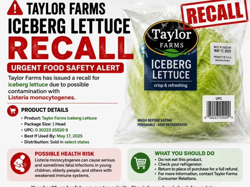 Taylor Farms Iceberg Lettuce Recall: What You Need to Know