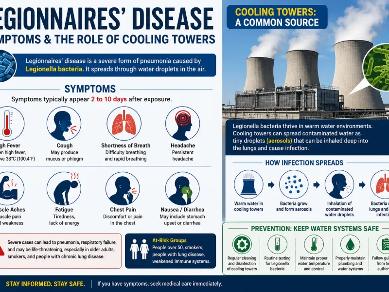 Legionnaires' Disease Symptoms and Cooling Towers, Explained