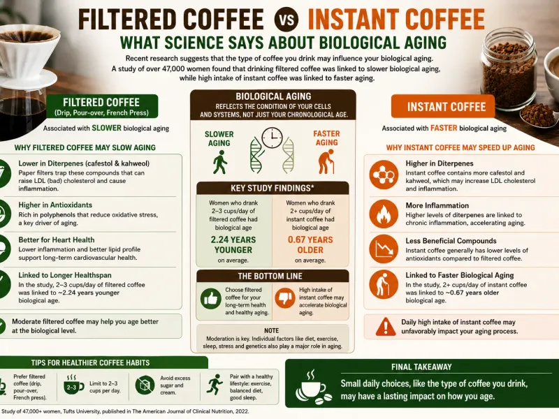 Filtered vs. Instant Coffee: Which Ages You Slower?
