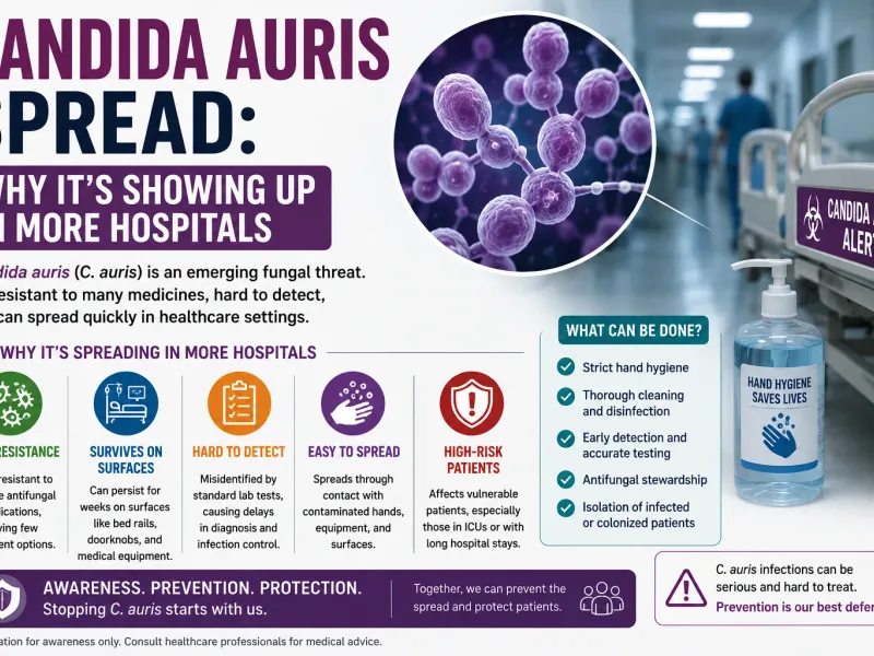 Candida Auris Spread: Why It's Showing Up in More Hospitals