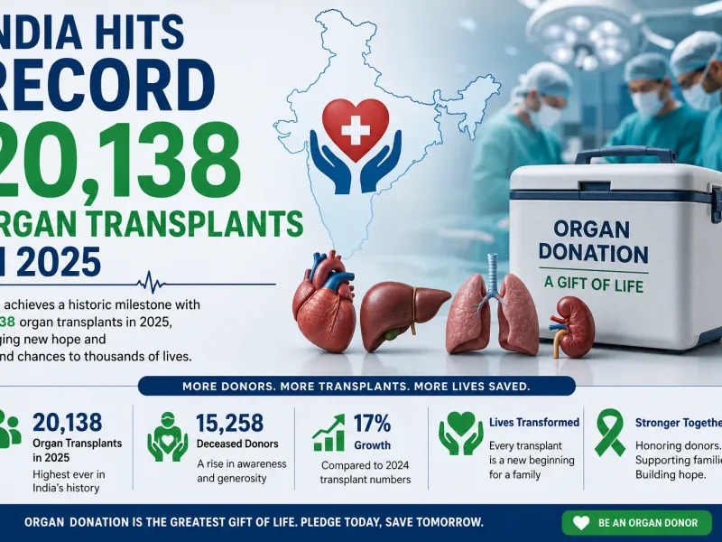 India Hits Record 20,138 Organ Transplants in 2025