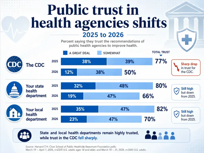 Public Trust in CDC, FDA, NIH Drops Again in 2026
