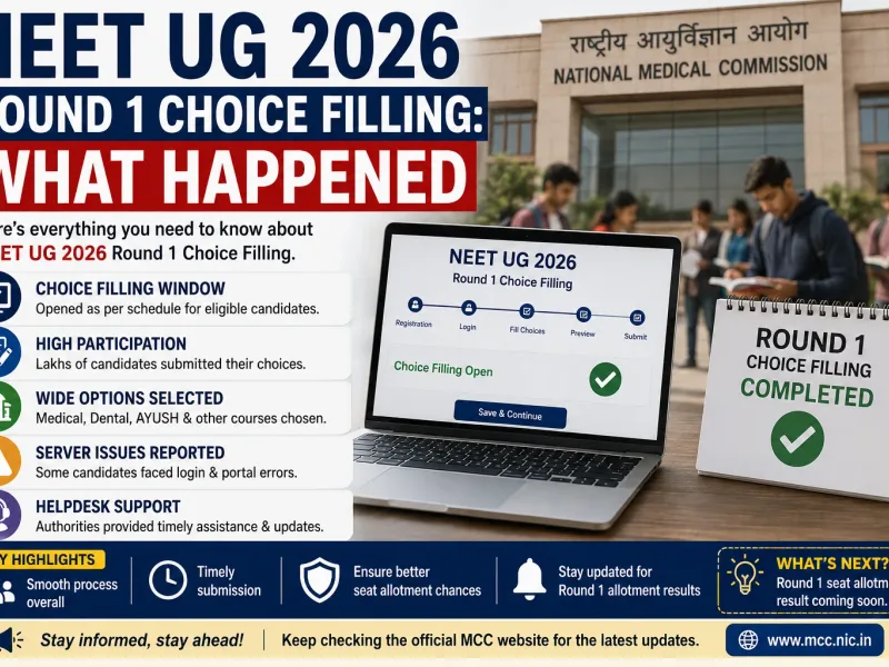 NEET UG 2026 Round 1 Choice Filling: What Happened