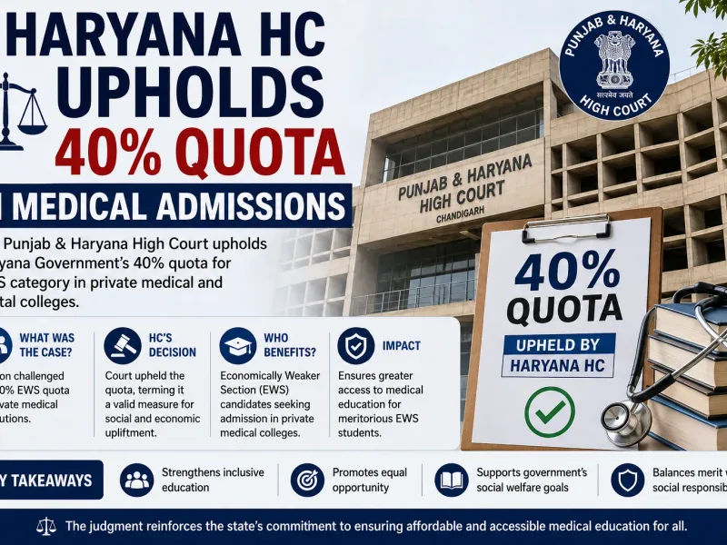 Haryana HC Upholds 40% Quota in Medical Admissions