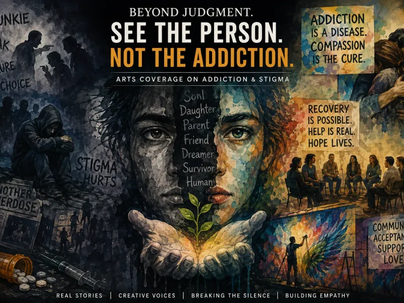 Addiction stigma arts coverage