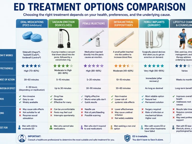 ED treatment options comparison