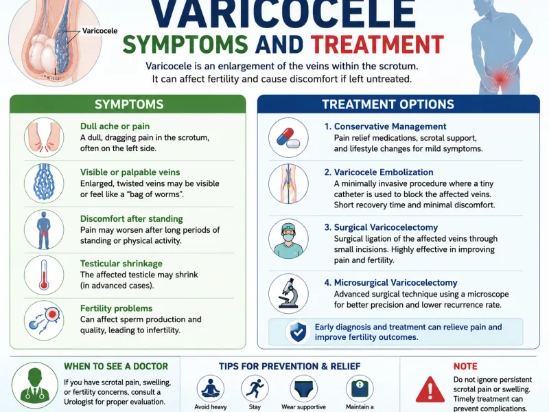 Varicocele symptoms and treatment