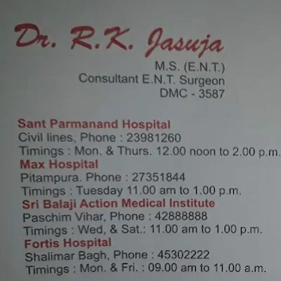 Dr. R K Jasuja