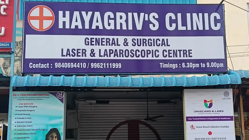 Hayagriva Surgical Clinic | Gastro Surgeon in Kolathur|Laser|Laparoscopy|Hernia Surgeon|Diabetic foot|Piles|Fistula
