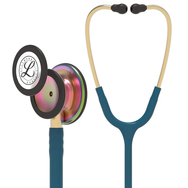 3M Littmann Classic III Stethoscope - Caribbean Blue with Rainbow Finish 5807
