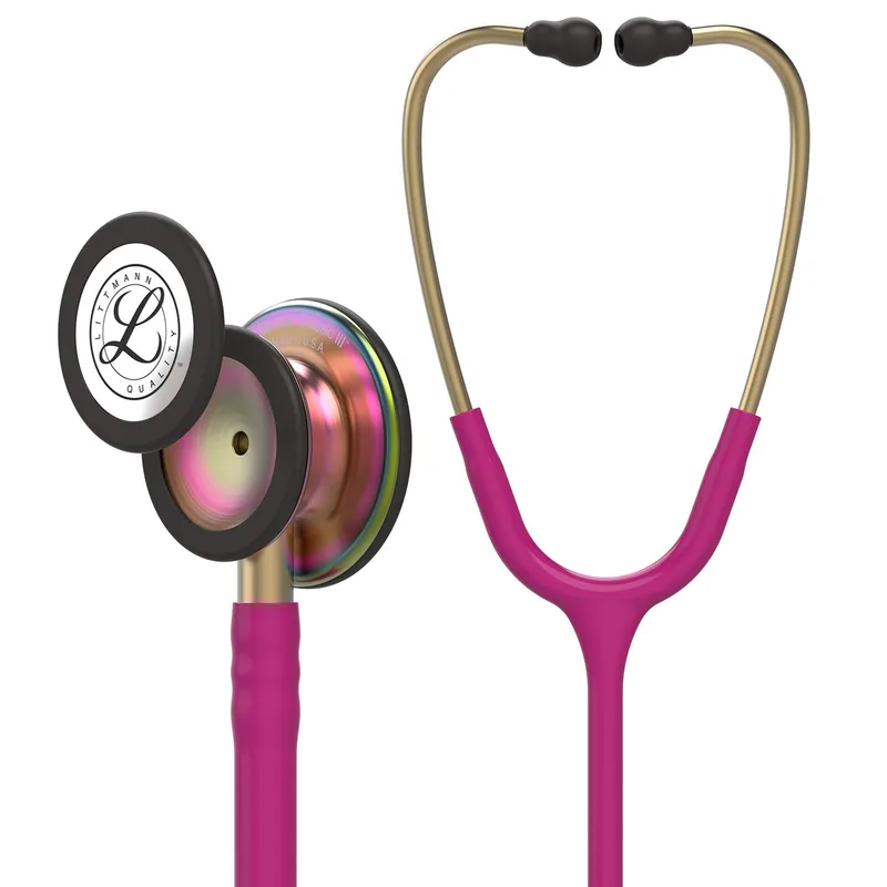 3M Littmann Classic III Stethoscope - Raspberry with Rainbow Finish 5806
