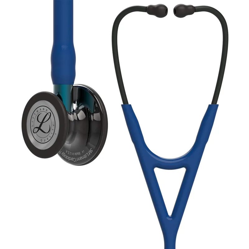 3M Littmann Cardiology IV Stethoscope - Navy, Smoke-Finish, Blue Stem 6202