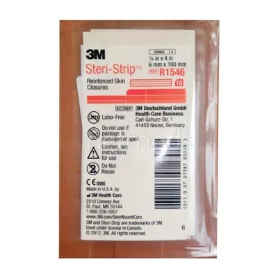 3M Steri-Strip R1546 Reinforced Adhesive Skin Closures, 1/4 in x 4 in (6 mm x 100 mm)