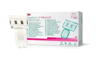 3M Tegaderm 1680 - I.V. Advanced Securement Dressing,  Neonatal, 3.8 cm x 4.5 cm,