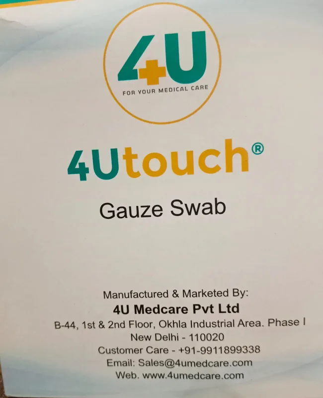 4U touch Gauze Swab 10xm x 10cm 12ply - 30 Pack Box