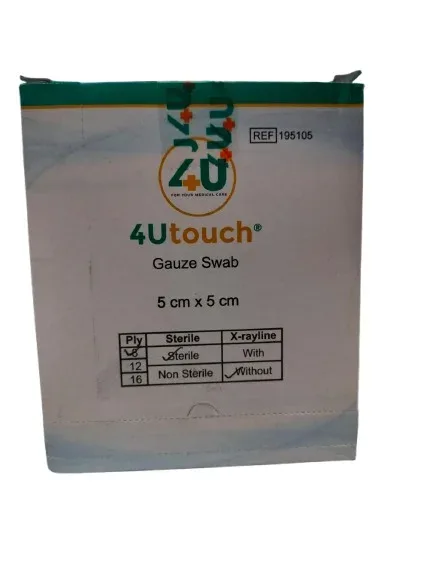 4U Touch Gauze Swab 5cm X 5cm 8Ply -30 Pack Box
