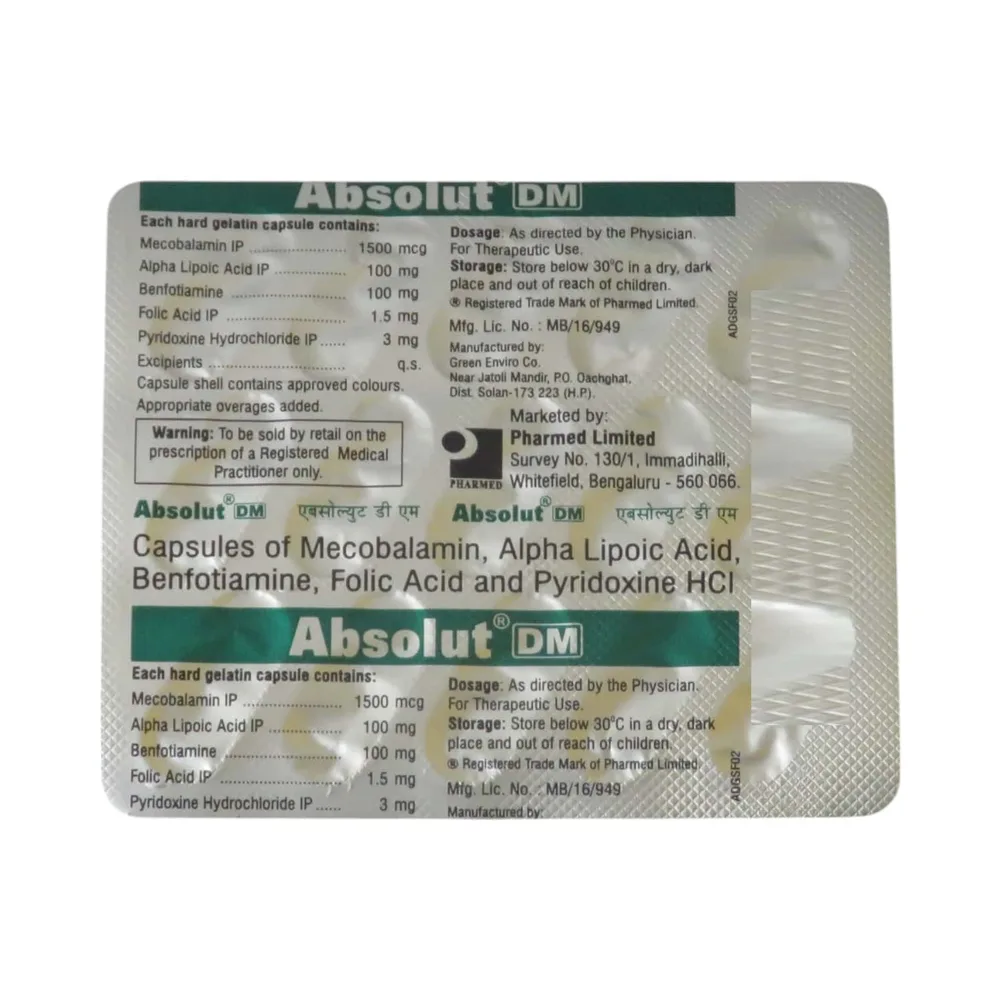 Absolut Dm Strip Of 15 Capsules