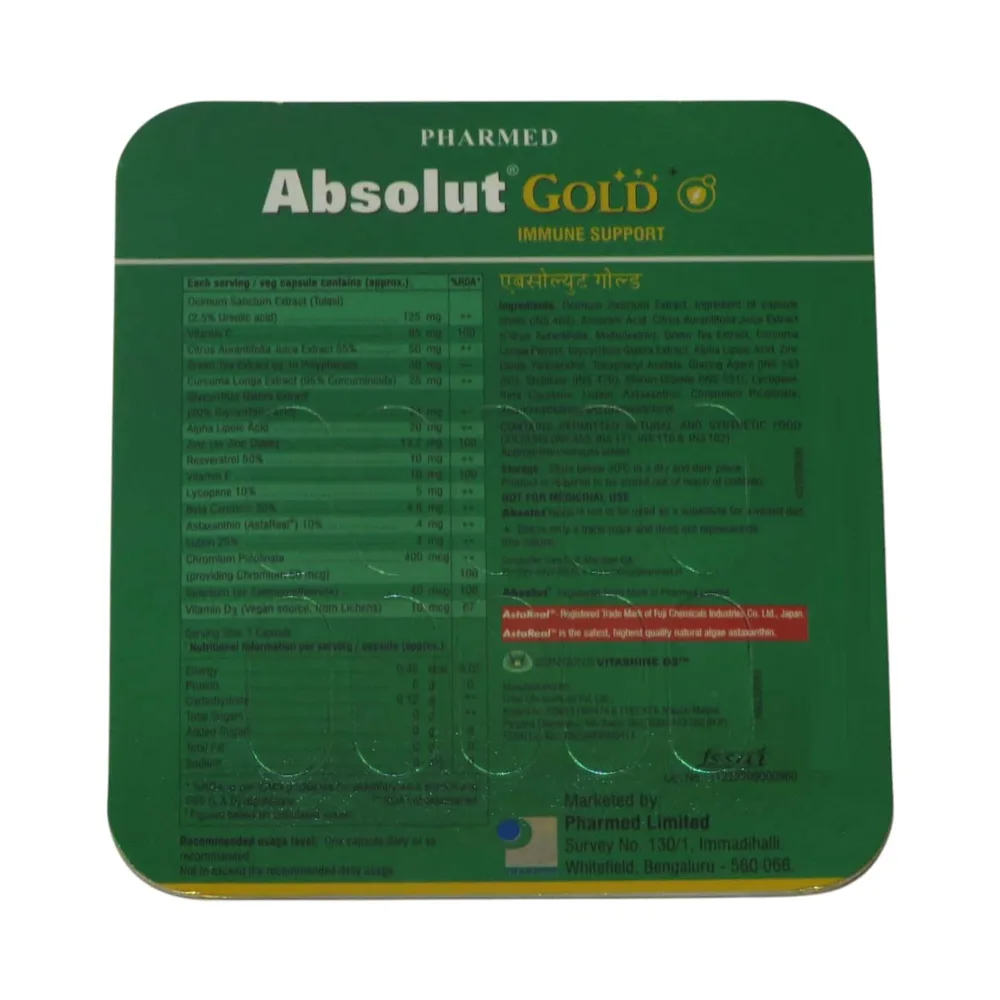Absolut Gold Strip Of 10 Capsules