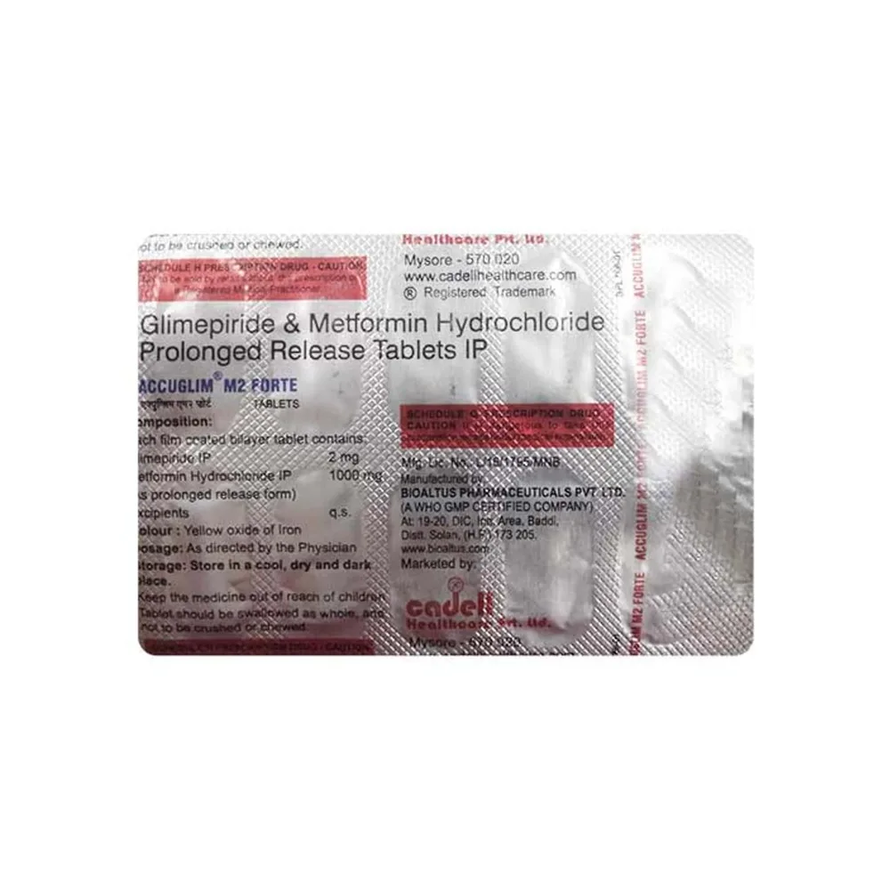 Accuglim M 2mg Forte Strip Of 10 Tablets