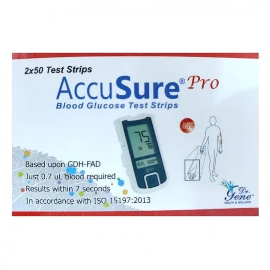 AccuSure Pro Glucometer 100 Strips