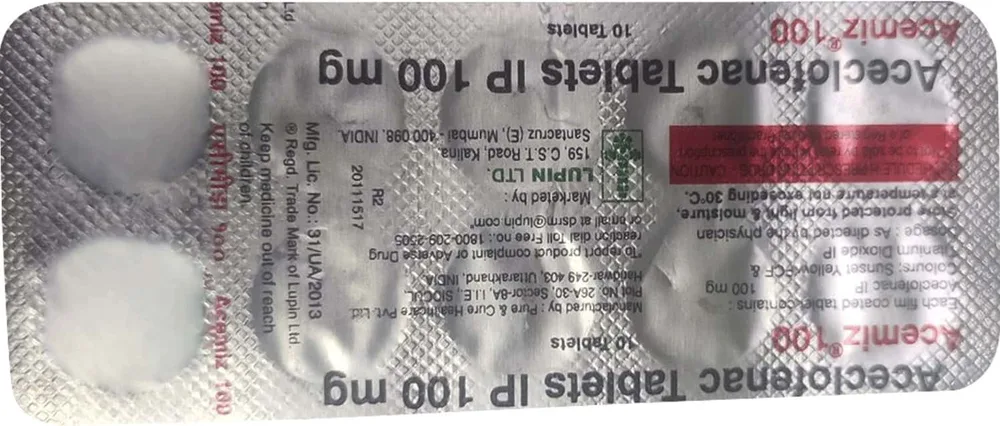 Acemiz 100mg Strip Of 10 Tablets
