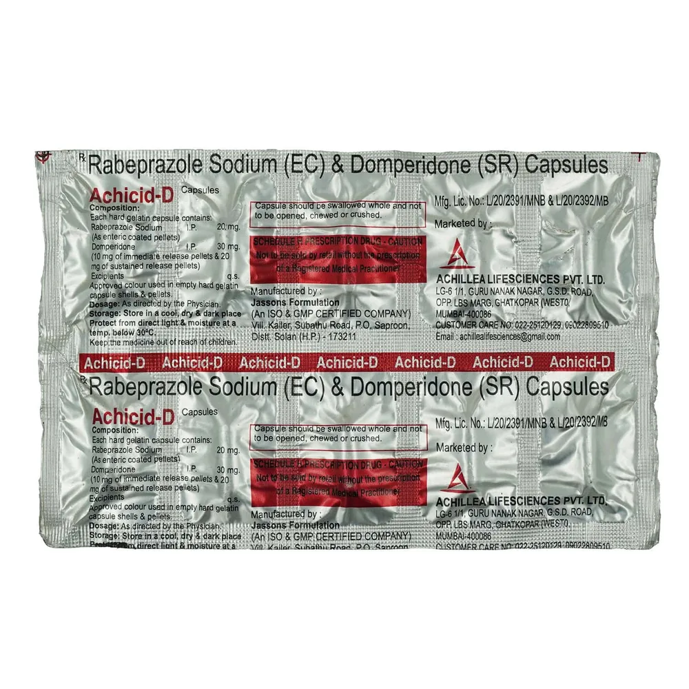 Achicid D Strip Of 10 Capsules