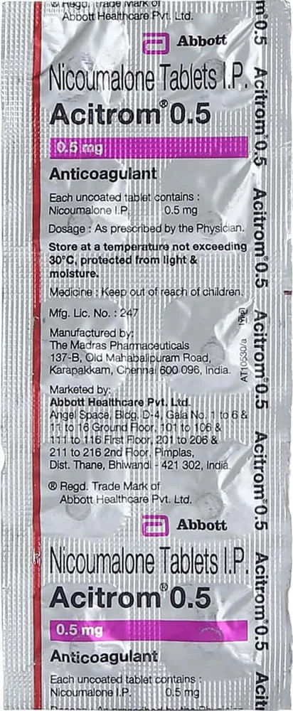 Acitrom 0.5mg Strip Of 10 Tablets