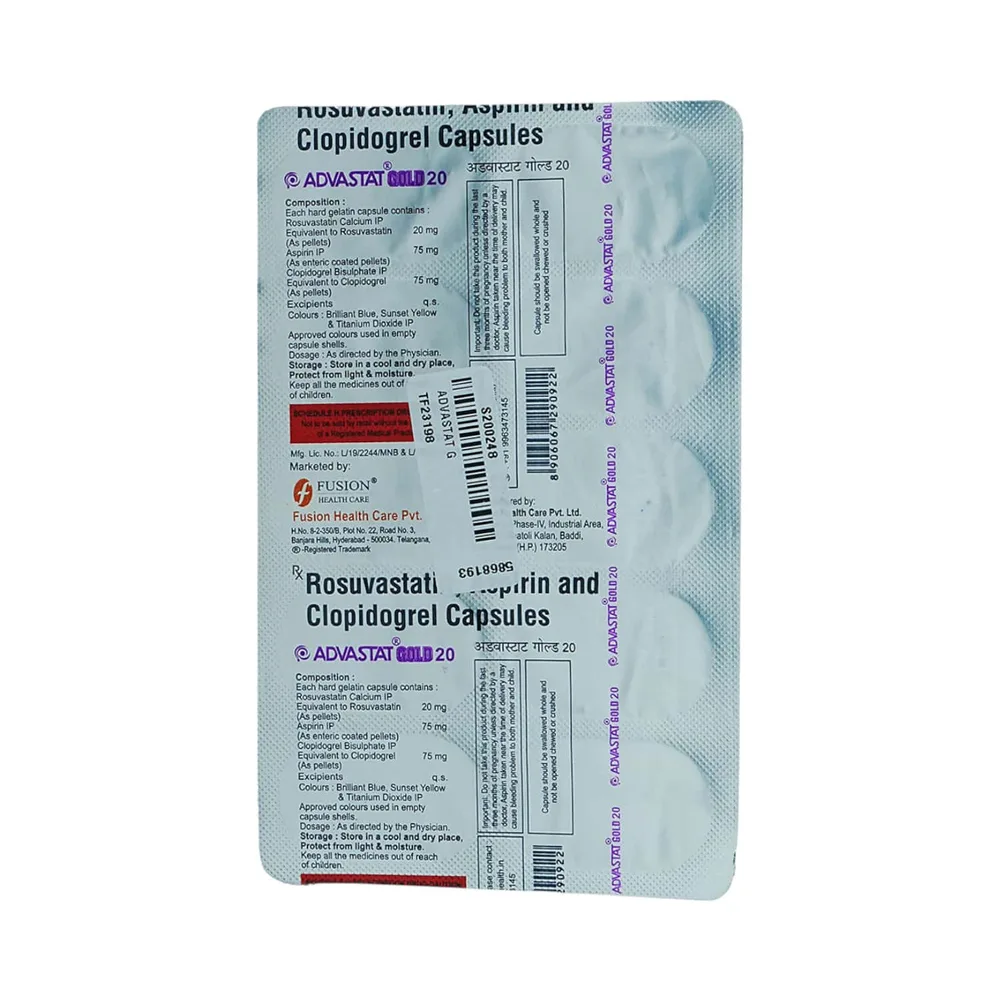 Advastat Gold 20mg Strip Of 10 Capsules