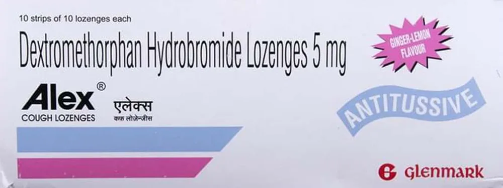 Alex 5mg Ginger Lemon Flavour Strip Of 10 Lozenges