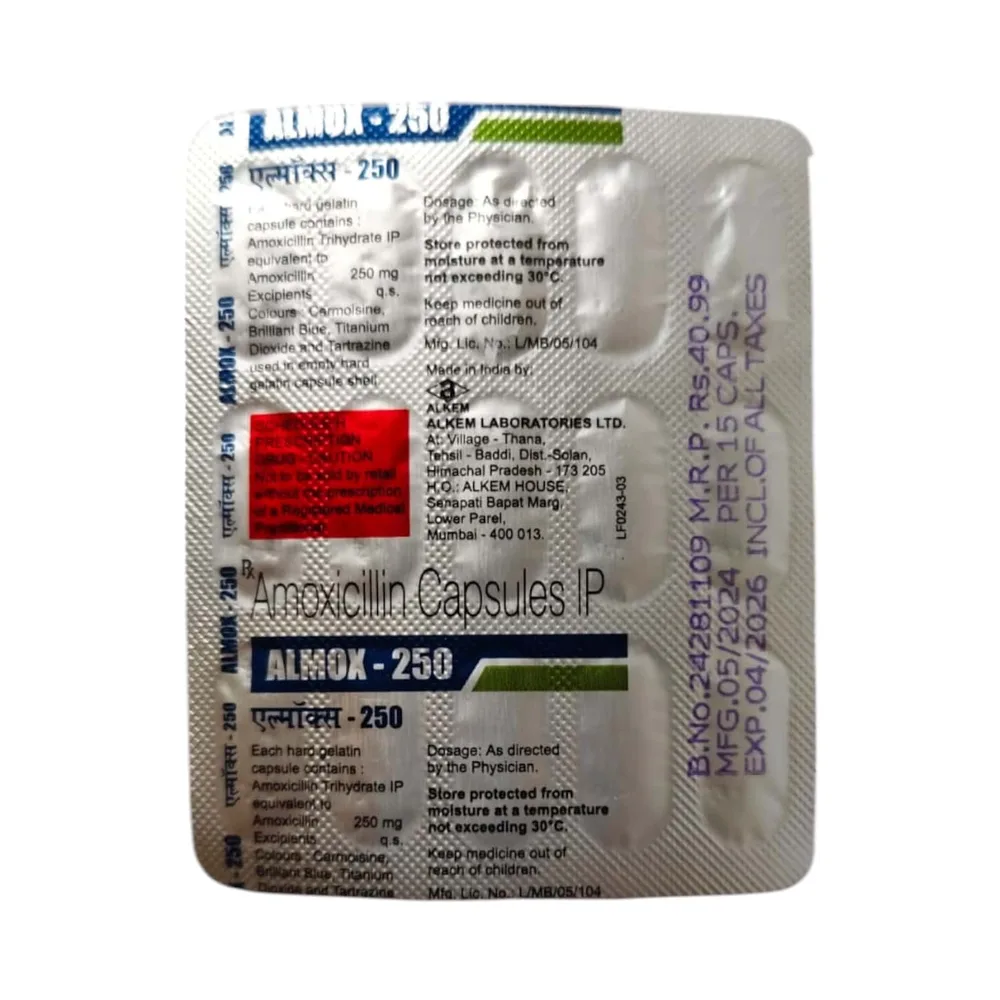Almox 250mg Strip Of 15 Capsules