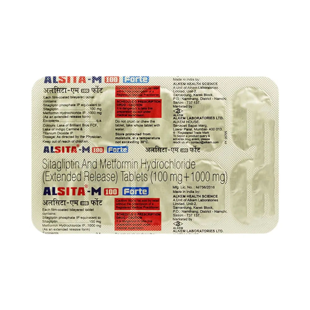 Alsita M 100mg Forte Strip Of 10 Tablets